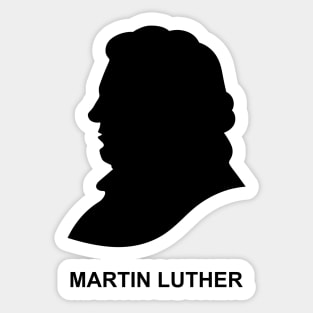 A silhouette of the Christian reformer and theologian Martin Luther Sticker